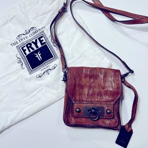 FRYE Mini Crossbody in Cognac Leather